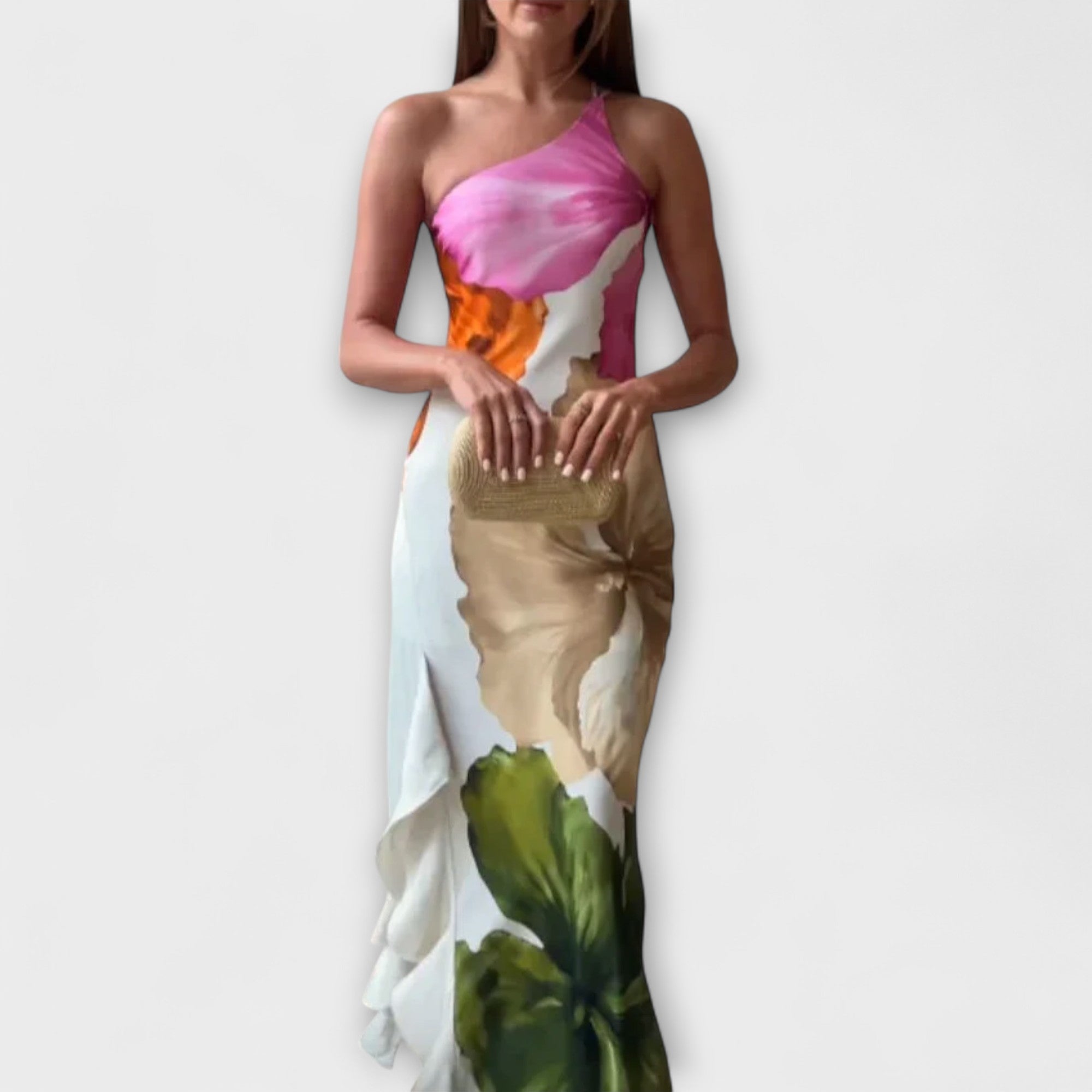 De Sapphire - Elegant Patchwork Maxi Dress