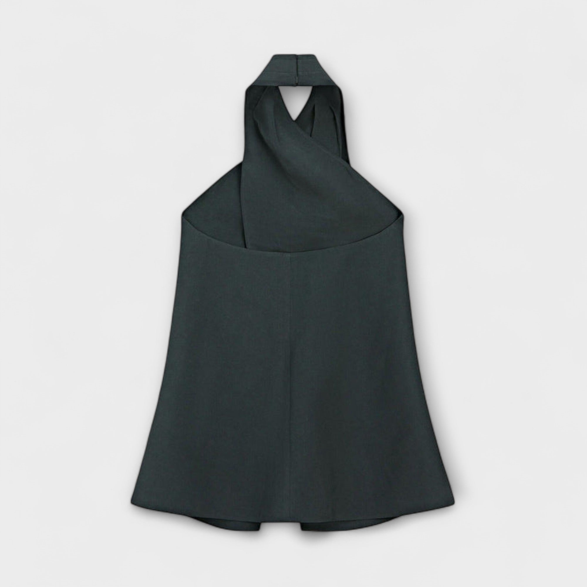 Hannah - Blue Halter Neck Top with Back Cutout