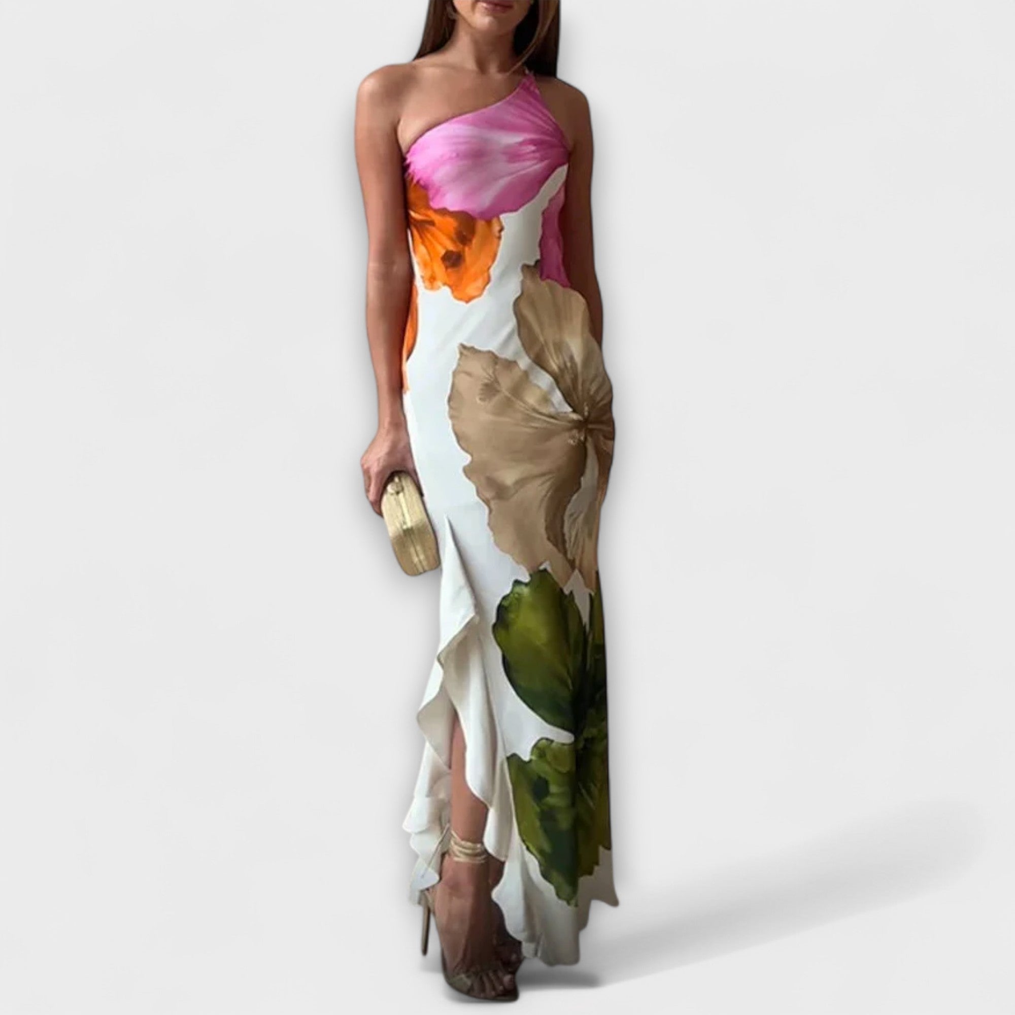 De Sapphire - Elegant Patchwork Maxi Dress