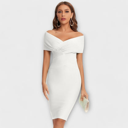Elegant dress with a V-neck